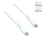Câble de charge DINIC USB type C vers C, 2x USB type C mâle, 60W, 3A, OD : 3.5mm, blanc, DINIC Box avec trou européen, 1.5m